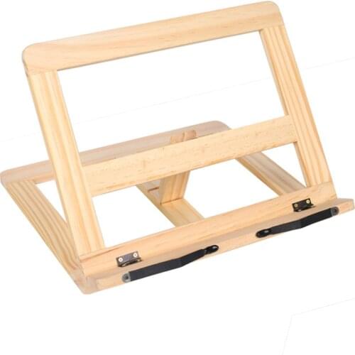 1PC Adjustable Wooden Rest Book Stand Holder Tray Tablet Study Foldable Bookshelf Reading Desk Portable Sturdy Lightweight Stand
