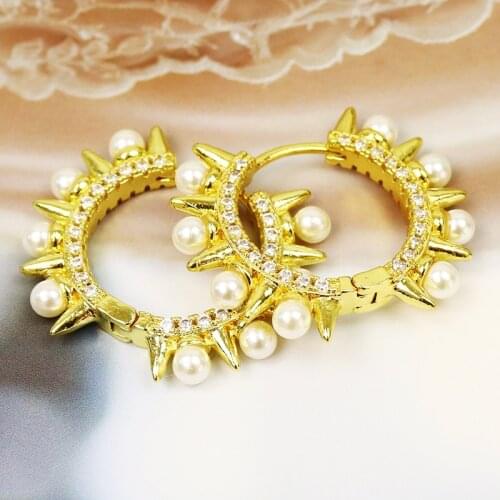 5 Pairs Hoop Dangle earrings Pearl Hoop earrings women jewelry Fashion Drop earrings Gift for women jewelry 8435