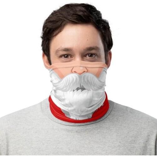 Christmas Santa Claus Cosplay Santa Claus Face Scarves Unisex Bandana Neck Scarves Gaiter Headwear for Women Men Foulard Hijab