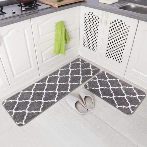 Modern Shaggy Kitchen Mat Set Home Entrance/Hallway Doormat Anti-Slip Bathroom Carpet Thicken Absorb Area Carpet