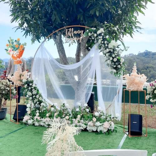 Wedding Props Wrought Iron Round Arch Wedding Background Decor Flower Stand T Stage Decor Outdoor Metal Circle Backdrop Frame