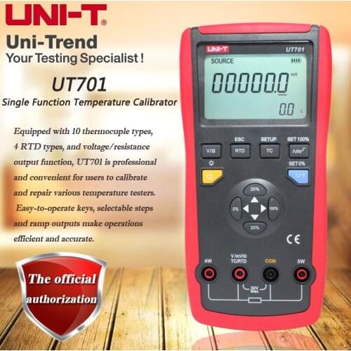 UNI-T UT701 Single Function Temperature Calibrator; LCD backlight / automatic power off / temperature detector