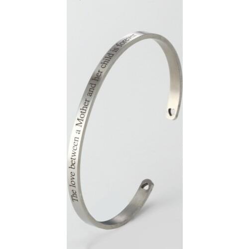 Inspirational Bracelet Classic Jewelry Lettering The love between a Mother and her child is Stainless Steel Bangle&Bracelet