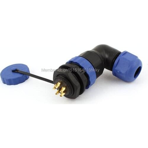 Waterproof Aviation Plug Socket SD20 20mm 5 Pin Panel Mount Connector Elbow IP68