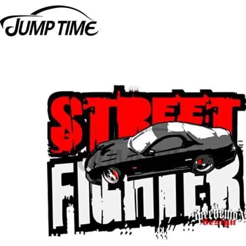 Jump Time 13 x 4.7cm For RX7 FD Street Fighter Trunk VAN Car Stickers Cartoon Surfboard Decoration Decal Bumper JDM Graphics