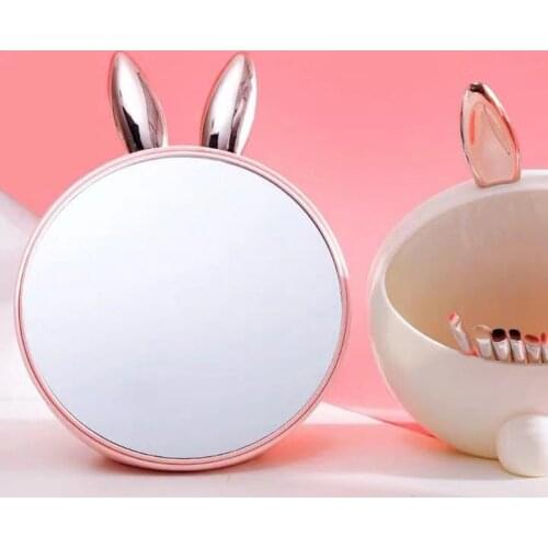 Rabbit mirror makeup mirror decorative mirror cartoon creative beauty tools with cosmetic storage box desktop travel