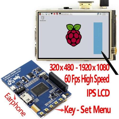 Raspberry Pi 3.5 inch HDMI LCD touchscreen 3.5inch display 60 fps 1920*1080 IPS touch screen