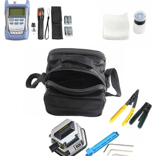 07 types Fiber Optic fusion splicer Tool Kit with SKL-60C Fiber Cleaver Optical Power Meter 10km visual fault locator,Convenient