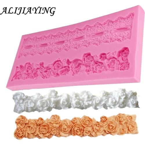 1Pcs DIY gem Border Flower Silicone Mold for Fondant Cake Decorating Sugarcraft Resin Mold Fondant Cake Mold D1268