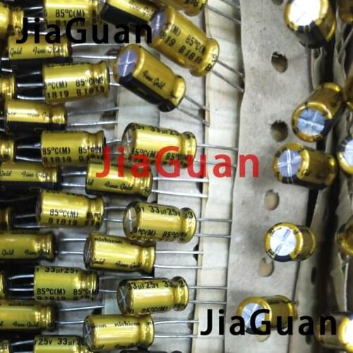 20PCS NICHICON FG 25V33UF 6.3x11MM fine gold 33UF 25V FineGold 33UF 25V MUSE Audio Capacitor 33UF/25V