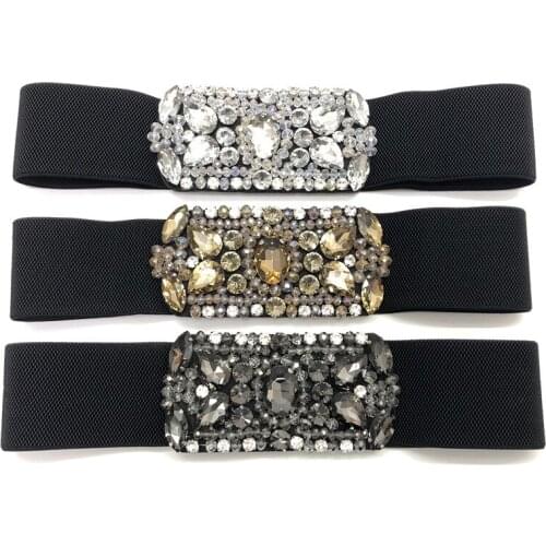 2019 Luxury White Champagne Geometric Crystal Gem Waist Belts Handmade Rhinestone Beaded Waistband Corset Strap Caestus Belt New
