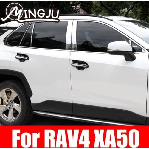 304 Stainless steel Exterior Window Sill Lid Trims for toyota RAV4 XA50 XA 50 2019 2020 2021 Car Styling Accessories
