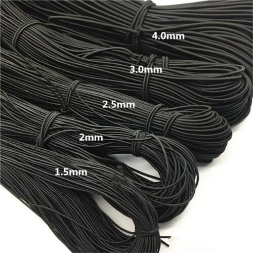5Yards 1/2/3/4mm High-Quality White Black Round Elastic Band Elastic Line Rope Rubber Band DIY Sewing Accessories