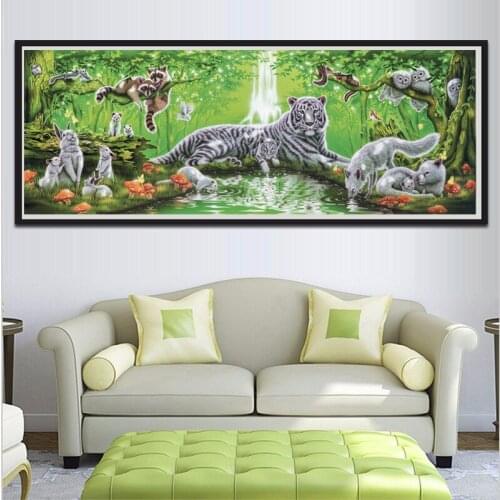 Large 5d diy Diamond Painting Cross Stitch"Forest Tiger Animals"3d picture diamond Embroidery sale Square/Round drill JS4615
