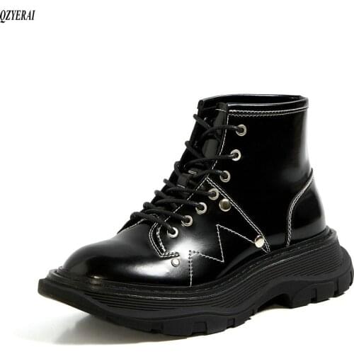 Martin Boots Female 2020 New Autumn British Wind Genuine Leather Thick With Short Boots Motorcycle Boots women shoes