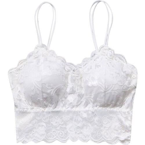 Sexy Lace Bralette Tube Tops Bandeau Summer Women Lace Bra Tanks Crop Tops Bandeau Girl Underwear Solid Color Camisole Hot Sale