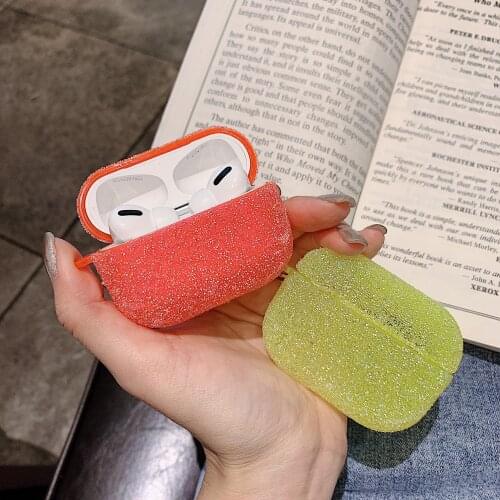 For Airpods Pro Case Neon Glitter Diamond Sparkling Soft Silicone Cases for Airpods Air Pods Pro Fluorescent Protect Cover TPU