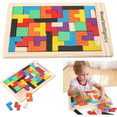 3D Wooden Puzzles Jigsaw Board Toys Tangram Brain Teaser Children Puzzle Toys Tetris Game Educational Baby Toys Wood Gifts-25