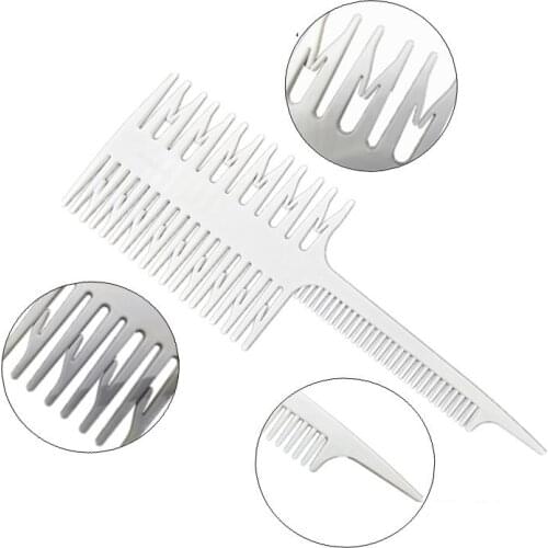 Barber Tool Artifact Double-Sided Coloring Highlighting Comb Wide Tooth Zone Dyeing Comb Fish Bone Hair Brush Salon Accessaries