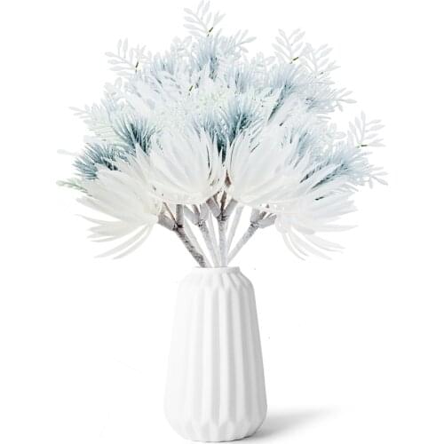 1PCS 16CM Artificial Flowers Pine Grass Flower Wedding Party Decoration DIY Craft Scrapbook Fake Flowers Christmas Decor