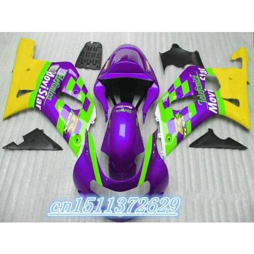 Custom Fairing kit for GSXR600 750 01 02 03 GSXR 600 GSXR750 K1 2001 2002 2003 ABS yellow purple Fairings set