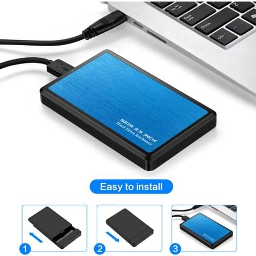 SATA Hard Drive HD Enclosure USB 3.0 SATA 2.5" inch External HD HDD Enclosure Hard Disk Drive Aluminum Case Box