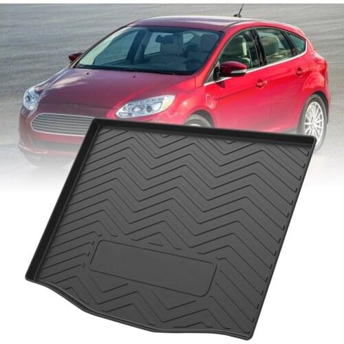 TPE Car Trunk Mats For Ford Focus Hatchback 2012-2018 Rubber Cargo Liner Laser Measured Waterproof Protective Pads