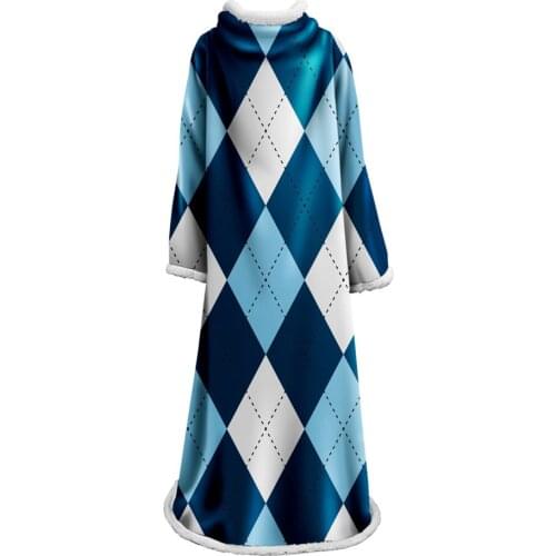 Colorful Striped Hooded Blanket for Kids Double Thick Warm Mandala Blanket with Hat Soft Manta Sherpa Throw Blanket With Sleeve