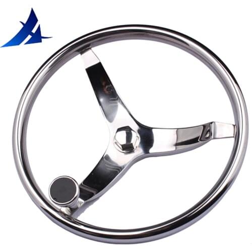 Boat Accessories Marine 15.5" perfect 316 stainless steel boat steering wheel with Knob for marine boat yacht