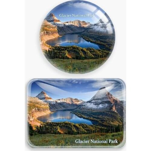 Glacier National Park America Fridge Magnet World Travel Souvenir glass Refrigerator Magnetic Stickers Home Decor Tourist gift