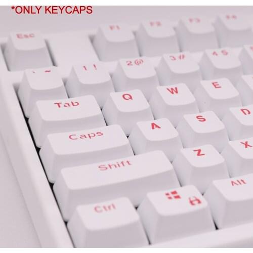 Mechanical Keyboard Keyscaps White Color OEM Profile 104 Keys for 60% 68% 80% for GK61 SK61 SK64 Anne Pro 2 PC Game