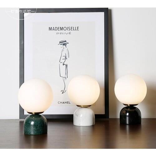 Northern Europe Ins Concise Marble Desk Lamp Study Bedroom Bedside Lamp Arts Originality Personality Designer Small Desk Lamp