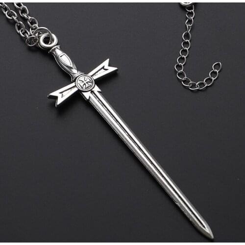 Gothic Punk Style Cross Sword Pendant Necklace Dark Art Rock Necklaces Jewellery Design For Women Men Handmade Mystical Gifts