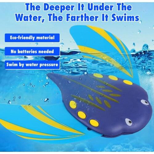 Hydrodynamic Fish Toys Summer Pool Bathtub Beach Underwater Gliders with Adjustable Fins Swimming Fish Toys for Kids Children
