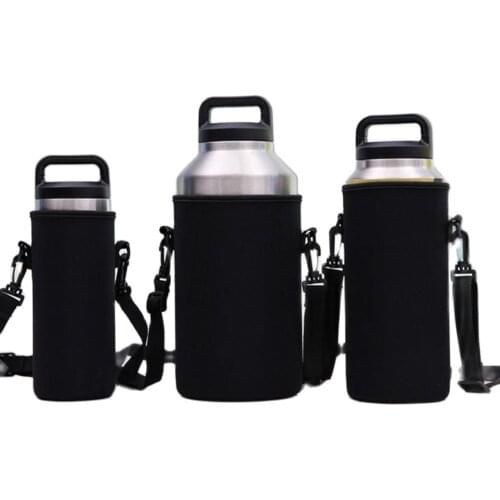 Portable Sport Water Bottle Large Capacity Carrier Styrene-Butadiene Rubber Insulated Cup Cover Bag Holder Pouch with Strap