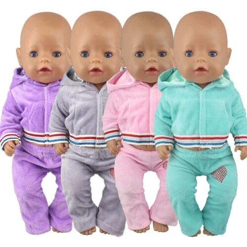 Casual Plush suit Fit For 43cm Baby Doll 17 Inch Reborn Baby Doll Clothes