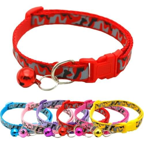 Dog Collar Camouflage Adjustable Pet Dog Cat Leash Pet Bell Collar Suitable For Cats And Small Dog Supplies Leash Accessories