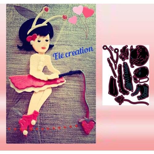 Lovely dragonfly strawberry girl mold metal cutting mold DIY clipboard photo album paper card making decorative-4686