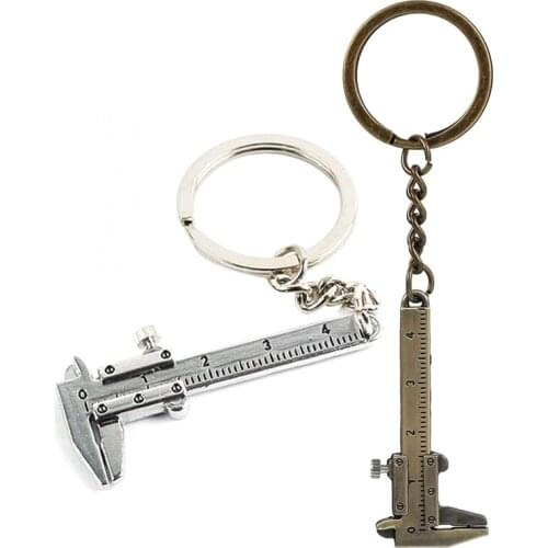 Universal Car Key Mini Vernier Caliper Keychain Car Turbo Key Chain Car Styling Accessories