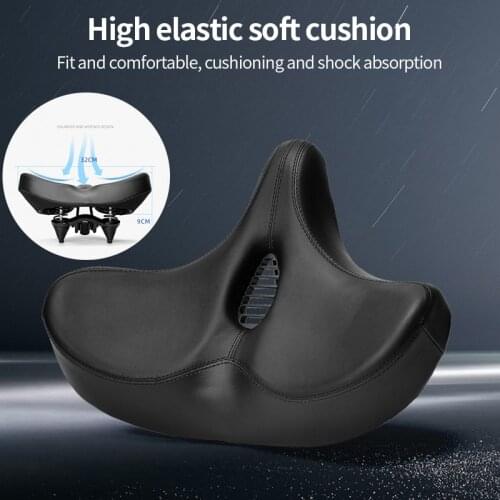 Mountain Road Bike Saddle Outdoor Waterproof Big Ass Bicycle Cushion Hollow Breathable Shock Absorption Soft Cycling Seat