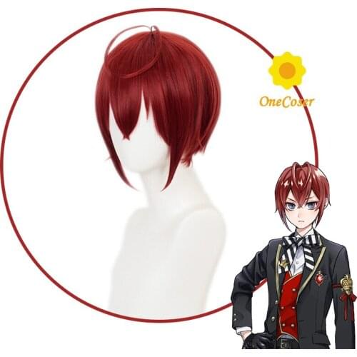 Twisted Wonderland Riddle Rosehearts Cosplay Short Red Wig +Free Wig Cap Synthetic Hair Halloween Party Props Men Women