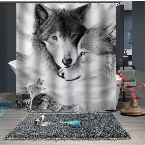 Animal Shower Curtain Printing Polyester Waterproof Shower Curtain Waterproof Modern Bathroom Shower Curtain