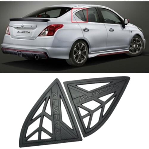 1 Pair Exterior Rear Car Side Window Louvers Vent Cover for Nissan Almera Trim Decoration ABS Accessories