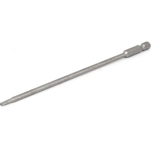 UXCELL 1pcs S2 T10 150mm Length 1/4" Hex Shank Magnetic Torx Security Screwdriver Bits Silver Gray Great for Repair Works