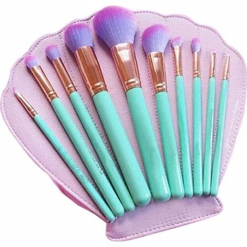 10Pcs/Bag Professional Makeup Brushes Shell Case Kit Portable Comestic Bag Makeup Tools Foundation Blush Eyebrow brushes