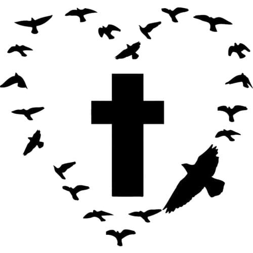 18.2cm*17.2cm Cross Birds Fashion Car Styling Stickers Decals Vinyl Black/Silver S3-6236