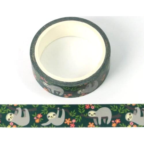 1X Cute Washi Tape Animal Sloth design DIY Planner Masking Tapes School Office Supplies