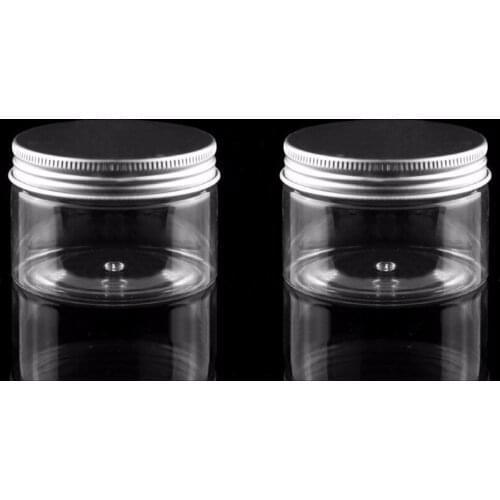 30pcs 150ml Aluminum lid empty cosmetic cream bottles,150ml clear PET jar container for cosmetics packaging,skin care pots tin