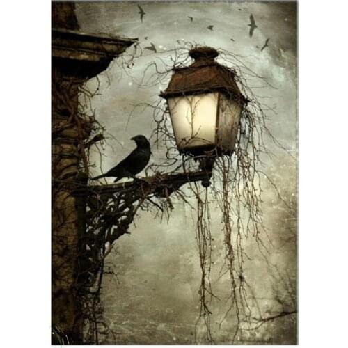 5d Raven Diamond Paint Landscape Birds Diamand Embroidery Painting Craftwork Rhinestone Picture Wall Sticker Hobby Diamond Dotz