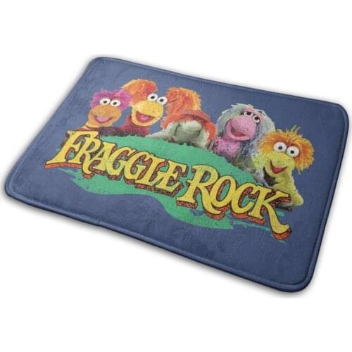 Rock Stars 80s Party Distressed Faded Vintage Mat Rug Carpet Anti-Slip Bedroom Entrance Door Mat Fraggle Rock Red Dance Cares